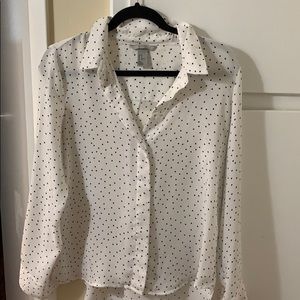 Black and white polka dot blouse US 10